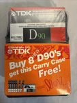 Vtg 1988 New Factory Sealed Pack Tdk 90 Type Blank Cassette Tapes W/case. Fixed Price $29.00.