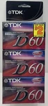 Tdk D60 Blank Cassette Tapes 3 Pack Ieci/type High Output *brand New Sealed*. Fixed Price $8.99.