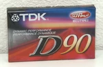 Tdk D90 Type Audio Cassette Tape Min High Output New Sealed Iec. Fixed Price $14.99.