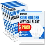 1INTHEOFFICE Sign Holder 8.5 X 11"6 Pack" (slanted Vertical). Fixed Price $23.60.