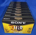 Sony HI8 Hmp Video Tape 60 Min DIGITAL8 120 New Lot Of 9. Fixed Price $145.00.