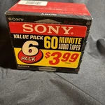 Sony High Fidelity 60 Minute Audio Cassette Blank Pack Sealed. Fixed Price $14.99.