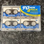 New Panasonic Min Pack Microcassette Tapes RT-904MCW W/storage Sealed. Fixed Price $13.00.