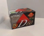 Tdk D60 Blank Cassette Tapes Minute 5 Pack Sealed High Output Type Normal. Fixed Price $9.95.