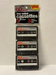 3 Pack Tonemaster 60 Min Low Noise Audio Cassette Blank Tapes New Nip Music. Fixed Price $7.00.