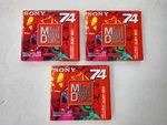 Sony Mini Discs MDW-74AR Ruby Red Recordable (3) New Factory Sealed Lot. Fixed Price $34.95.