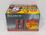 5-PACK Sony High Fidelity Normal Bias Min C-90HFL Blank Cassette Tapes. Fixed Price $8.99.
