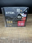 Tdk Black Cd-r 80 Min 700MB 40X Recordable Discs Slim Case 10 Pack New Sealed. Fixed Price $17.50.