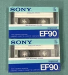 Lot Of 2 Sony Ef 90 Improved Vintage Cassettes Blank Audio Tapes 1986 Japan. Fixed Price $44.99.