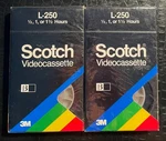 Two Scotch Beta Videocassette L-250 30-60-90 Minute New/sealed Old Stock. Fixed Price $11.99.