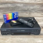 Mitsubishi Video Cassette Recorder HS-U448 W/remote, Rca Cables, Blank Vhs Tape. Fixed Price $85.00.