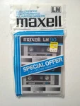 Vintage Maxell LN90 Minute Blank Audio Cassettes 2 Tape Hanger New & Sealed. Fixed Price $29.99.