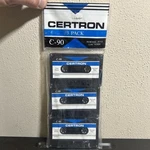 Vintage Certron 3 Pack C-90 Blank Audio Cassette Tapes Low Noise New Sealed Nos. Fixed Price $12.00.