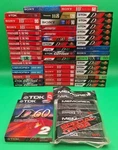 Lot Of 51 Blank Audio Tapes 60-90-120 Tdk Sony Maxell Memorex New Cassettes. Fixed Price $67.50.