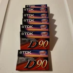 7 Pack Tdk D90 Blank Cassette Tape Lot. Fixed Price $50.00.