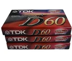 Tdk D60 Blank Cassette Tapes Type High Output Dynamic Performance Sealed 3 Pac. Fixed Price $10.10.