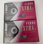 Vtg Lot Of 2 Sealed Basf Ferro Extra Normal Iec 90 Minute Blank Cassette Tapes. Fixed Price $9.89.