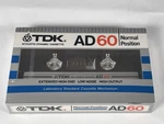Tdk AD60 Type Normal Position Blank Audio Cassette New Sealed. Fixed Price $16.99.