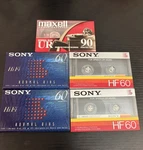 All New (2) Sony C-60HFB, HF-60, (1) Maxell UR90 Cassette Tapes Type. Fixed Price $24.33.