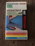 1987 Recoton V-144 Vhs Video Cassette Head Cleaner Bottle Empty Vtg Tape 80S. Fixed Price $8.99.