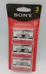 New Sony MC-60 Microcassette Tapes 3-PACK Min Each Voice Recording. Fixed Price $14.99.
