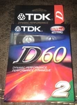 Tdk D60 2-PACK, High Output Blank Audio Cassette Tapes Ieci/type New Sealed. Fixed Price $7.54.