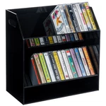2 Tier Black Acrylic Cassettes Holder, Audio Deck Tapes Storage Box. Fixed Price $49.99.
