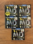 Set Of 5 Maxell Md 74MIN Recordable Minidisc. Japan 1993. New Sealed. Fixed Price $32.00.