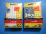 Lot Of Sony Sports Hg 8 Mm Video Cassette Tapes Water Resistant P6-120SPT Nos. Fixed Price $19.99.