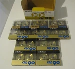 7 Teac Crc 90 High Bias Gold Tone Reel Cassette Tapes Sealed 3 Open Original Box. Fixed Price $1250.00.