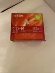 Tdk Cd-r 10 Pack 80 Min 52X 700 Mb Recordable Discs With Jewel Cases New Unused. Fixed Price $9.99.