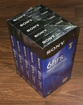 Five-pack New Sealed Sony Vhs T-120 Premium Grade Blank Tapes 6 Hrs T120VR. Fixed Price $24.95.