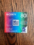 Sony Mini Disk 5-DISC Set 5MDW80CRX Color Mix Mins New Unused. Fixed Price $54.99.