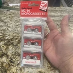New Sealed Radio Shack 3 Pack MC-60 Microcassettes 44-647C Made In Japan. Fixed Price $12.00.