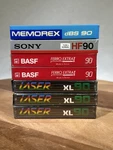 3 Laser XL90 2 Basf 1 Sony HF90 Memorex Dbs Blank Audio Cassettes Tapes. Fixed Price $29.95.