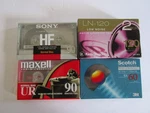 Lot 5 Type New Sealed Cassette Tapes: Sony Maxell Scotch Radio Shack 60-90-120. Fixed Price $12.99.