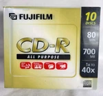 Fujifilm Cd-r 10 Pack Blank Recordable With Cases 80 Min New Sealed 700MB Disc. Fixed Price $16.99.