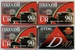 Lot Of 4 New Blank 90 Minute Cassette Tapes (3 - Maxell & 1 Tdk). Fixed Price $8.50.