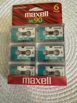 Vintage Maxell MC-90UR Microcassette Tapes 6 Pack New Sealed Dictation Recorder. Fixed Price $18.00.