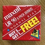 Maxell Ur 90 Blank Audio Cassette Tape 6 Pack Normal Bias New Sealed Vintage. Fixed Price $25.00.