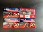 Cassettes - 3 Tdk D90 & 1 Maxwell UR60 New Sealed. Fixed Price $5.00.