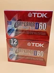 Brand New 12 Pack Tdk Superior Normal Bias D60 Blank Audio Cassette Tapes Sealed. Fixed Price $20.00.