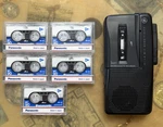 Vintage Microcassette Recorder 3-5371 + Sony MC-90 Tapes. Fixed Price $20.00.