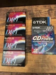 New Fuji Cassette Tape Lot Of 4DR-I. + 2 Tdk 110 Min Blanks.. Fixed Price $9.99.