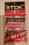 Tdk 90 Type One Cassette Tape Two Pack Original Unopened. Fixed Price $10.38.