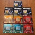 Sony Green Red Topaz Lot Of Six New Blank Mini Disc (6) (sealed) MD74ER +box. Fixed Price $59.99.