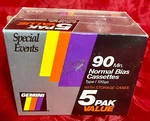 Gemini Special Events 90 Minutes 2 X 45 Cassette Tapes 5-PACK New Sealed. Fixed Price $12.83.