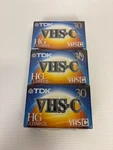 (3) Tdk Vhs-c Hg Ultimate TC-30 Video Tapes High-precision New In Package. Fixed Price $16.99.
