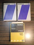 3 Vintage Blank 8-TRACK Cartridge Tapes 1 Scotch 90 Minute 2 Ampex 8T 84 Min.. Fixed Price $20.24.