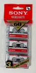 Sony Microcassette Tapes Pack 3MC-60B Blank Audio 60-120 Minute. Fixed Price $7.12.